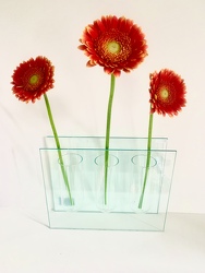 3-piece contemporary single flower vase